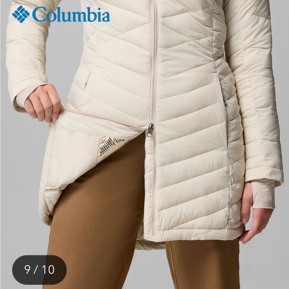 Columbia Women's Joy Peak ll Mid Cream Hooded Puffer Jacket in Medium NWT - Picture 9 of 16